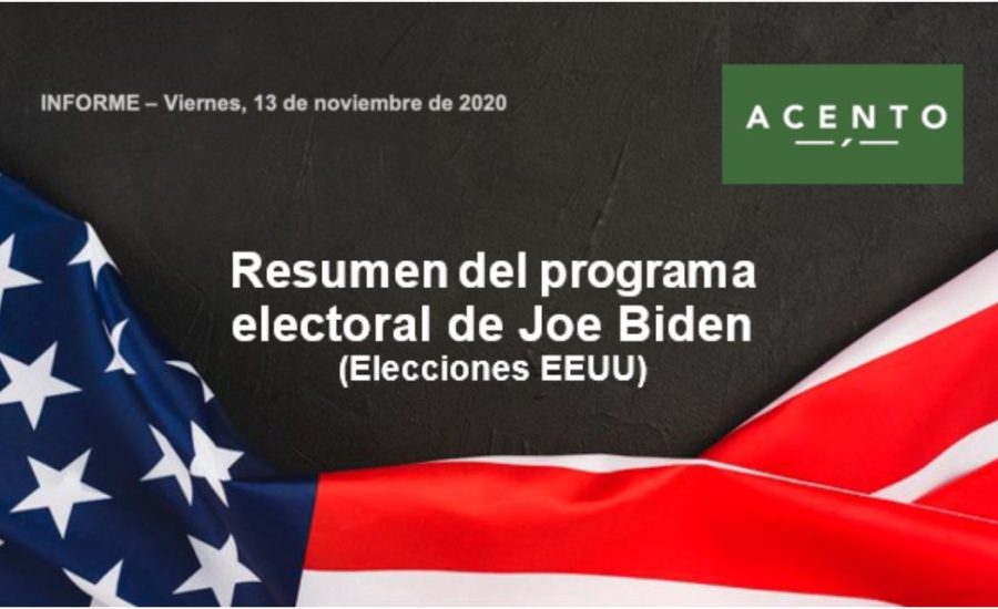 RESUMEN DEL PROGRAMA ELECTORAL DE JOE BIDEN (ELECCIONES EEUU)