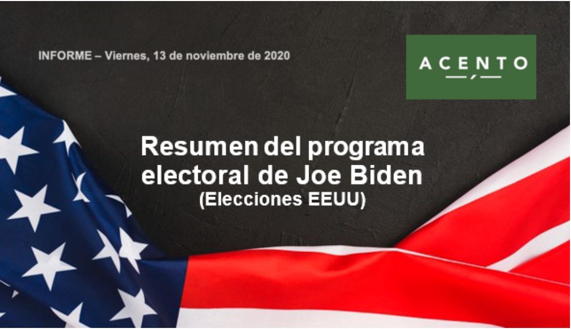 RESUMEN DEL PROGRAMA ELECTORAL DE JOE BIDEN (ELECCIONES EEUU)